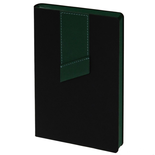Ежедневник Bookmark, недатированный, черный с зеленым (Изображение 1)