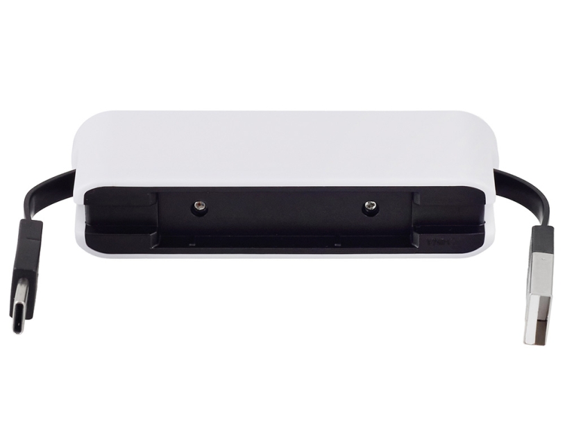 USB-хаб Hubix с коннектором 2-в-1 USB-C и USB-A, 2.0, белый (Изображение 4)