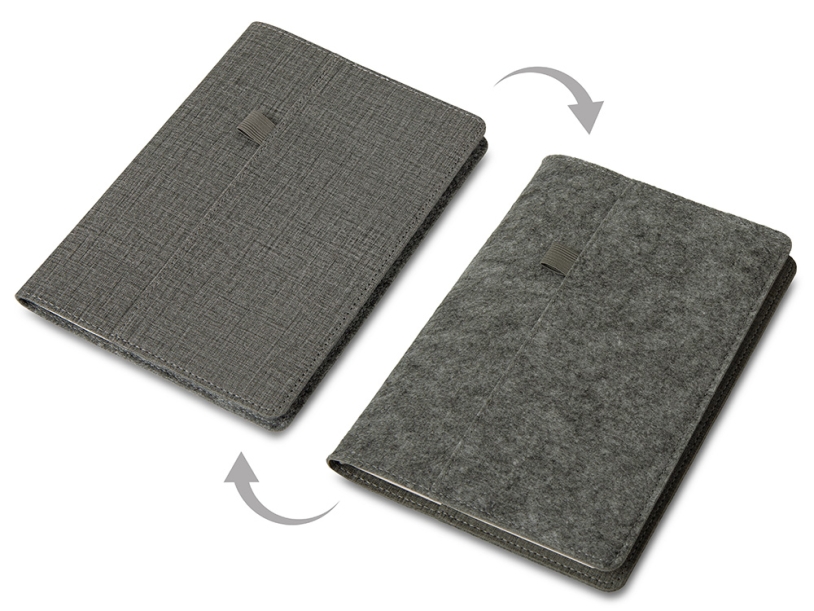 Двустороннее портфолио из рпет-фетра и искусственной кожи Felt, серый (Изображение 1)