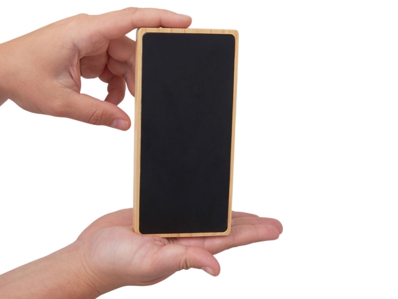 Внешний аккумулятор с подсветкой лого и солнечной панелью Reedia S1, 10000 mAh, бамбук, черный (Изображение 9)