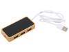 USB хаб с подсветкой лого Reedia S5, 3*USB, 1*Type C, бамбук, черный (Изображение 1)