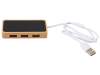 USB хаб с подсветкой лого Reedia S5, 3*USB, 1*Type C, бамбук, черный (Изображение 3)