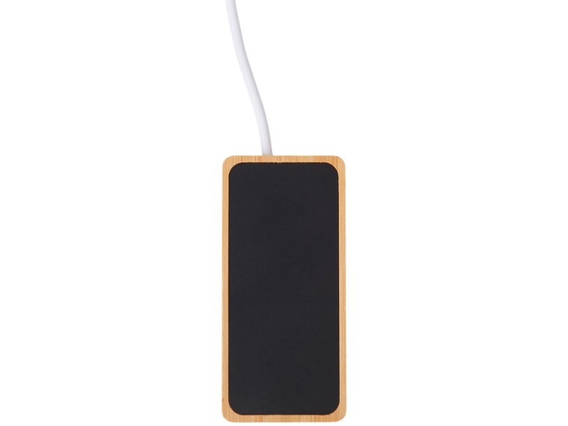 USB хаб с подсветкой лого Reedia S5, 3*USB, 1*Type C, бамбук, черный (Изображение 4)