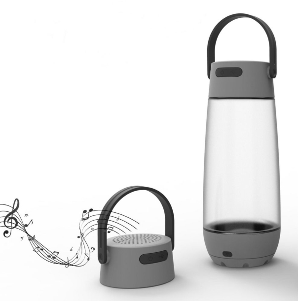 Бутылка для воды Torsta Light с колонкой и светильником, серая (Изображение 9)