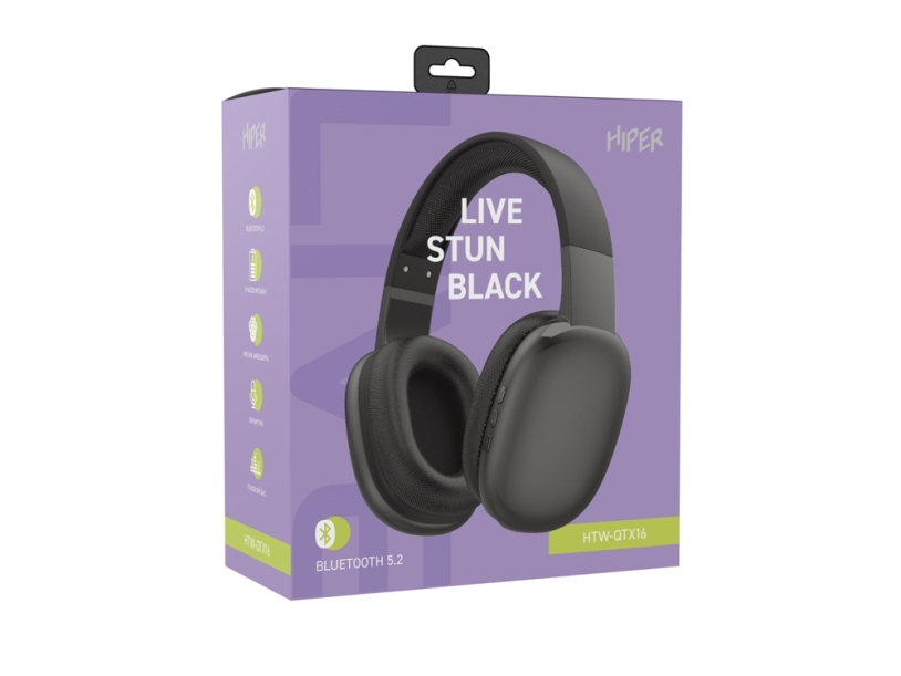 HIPER Наушники накладные Bluetooth HIPER LIVE STUN HTW-QTX16 (Р) (Изображение 9)