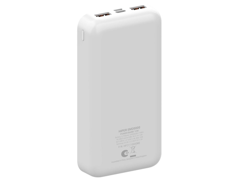 Портативный внешний аккумулятор SM20000 White (Р) (Изображение 2)