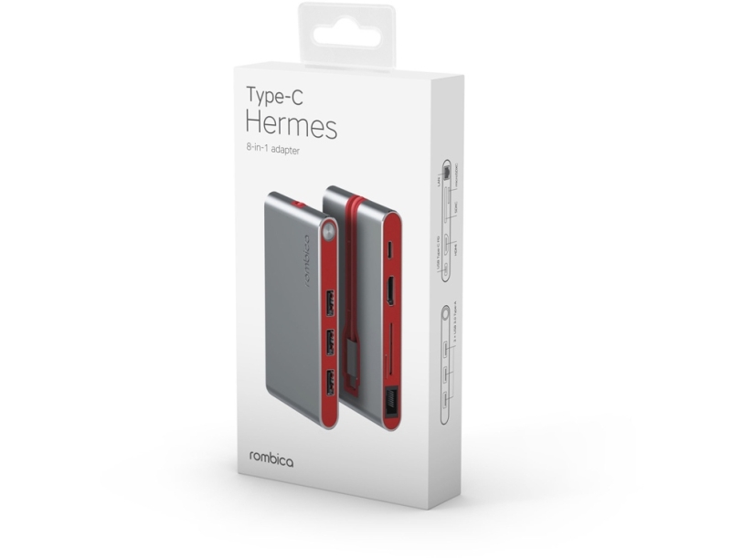 Хаб USB Rombica Type-C Hermes Red (Р) (Изображение 5)