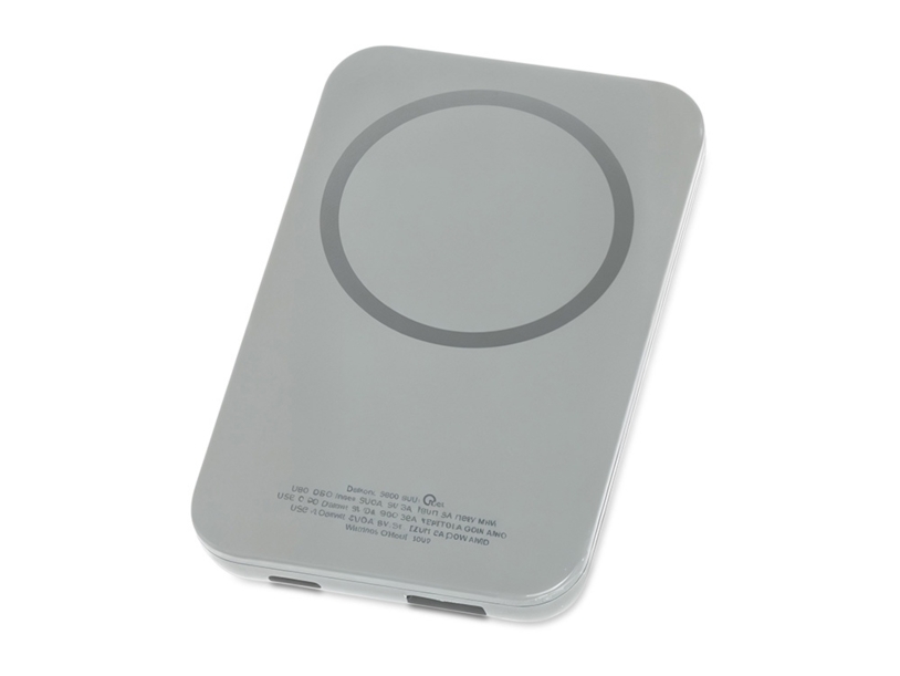 Магнитный беспроводной внешний аккумулятор MagnetIQ, 5000 mah, 10 W, серый Cool gray 7C (Изображение 1)