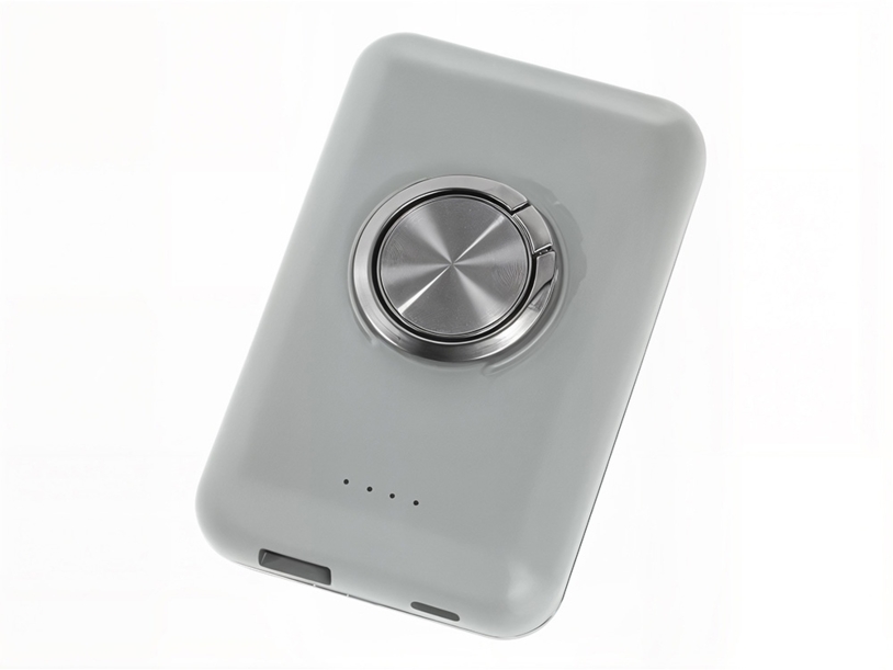 Магнитный беспроводной внешний аккумулятор MagnetIQ, 5000 mah, 10 W, серый Cool gray 7C (Изображение 2)