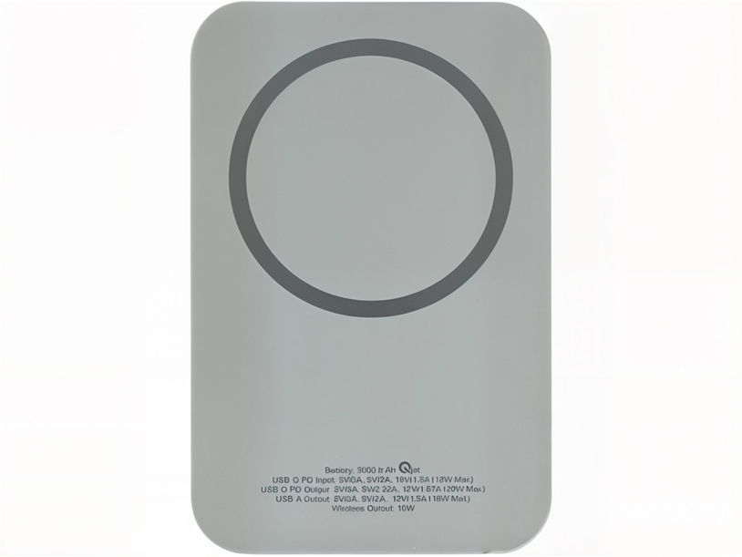 Магнитный беспроводной внешний аккумулятор MagnetIQ, 5000 mah, 10 W, серый Cool gray 7C (Изображение 3)
