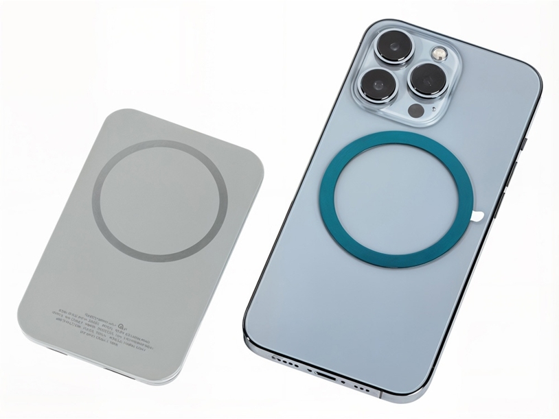 Магнитный беспроводной внешний аккумулятор MagnetIQ, 5000 mah, 10 W, серый Cool gray 7C (Изображение 5)