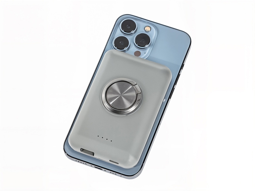 Магнитный беспроводной внешний аккумулятор MagnetIQ, 5000 mah, 10 W, серый Cool gray 7C (Изображение 6)