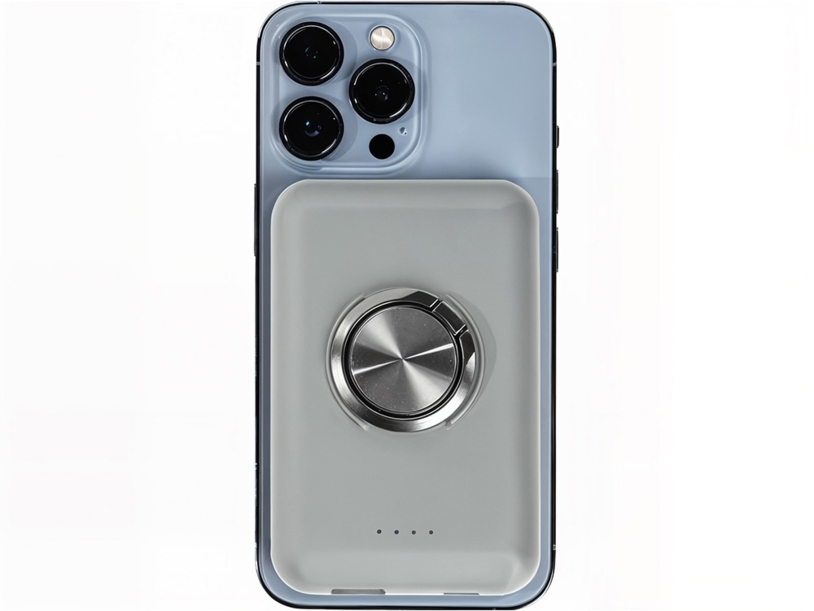 Магнитный беспроводной внешний аккумулятор MagnetIQ, 5000 mah, 10 W, серый Cool gray 7C (Изображение 7)