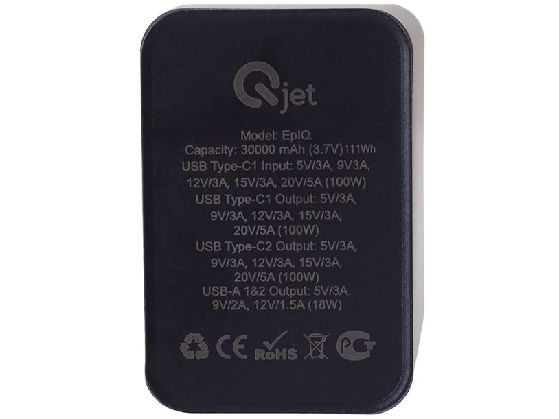 Внешний аккумулятор для ноутбуков EpIQ, 100 Вт, 30000 mAh, темно-серый (Изображение 9)