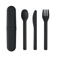 Cutlery set and case in PLA (черный)