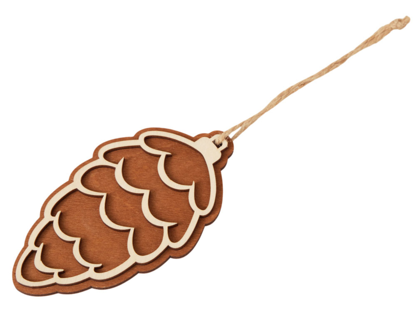 Деревянная подвеска на елку Cedar (коричневый)  (Изображение 1)