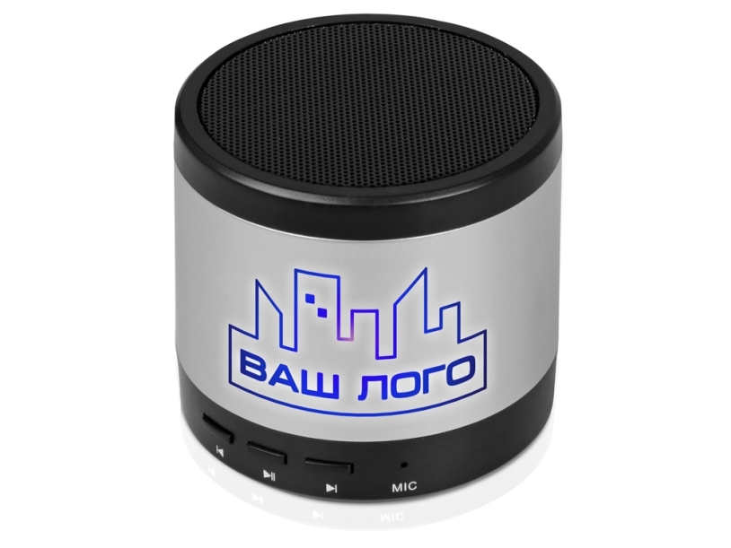 Портативная колонка Ring neon с синей подсветкой корпуса, серебристый (Изображение 6)