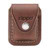 Чехол Zippo для зажигалки, кожа, с металлическим фиксатором на ремень, коричневый, 57х30x75 мм (Изображение 1)