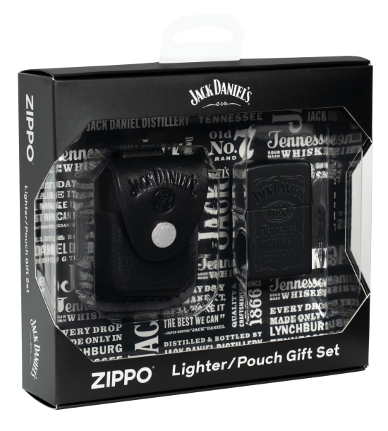 Набор ZIPPO Jack Daniels®: зажигалка с покрытием Black Matte и кожаный чехол в подарочной коробке (Изображение 1)