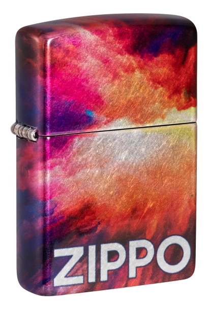 Зажигалка ZIPPO Tie Dye с покрытием 540 Tumbled Chrome, латунь/сталь, разноцветная, 38x13x57 мм (Изображение 1)