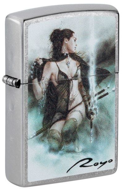Зажигалка ZIPPO Luis Royo с покрытием Street Chrome, латунь/сталь, серебристая, 38x13x57 мм (Изображение 1)