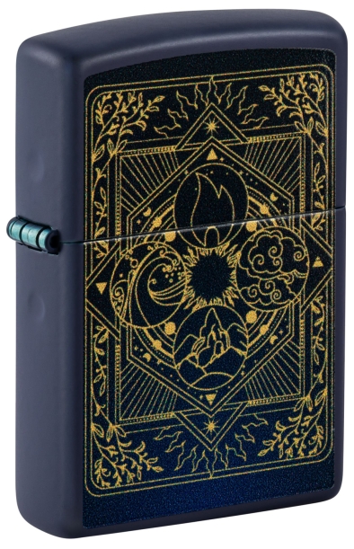 Зажигалка ZIPPO Elements Design с покрытием Navy Matte, латунь/сталь, синяя, матовая, 38x13x57 мм (Изображение 1)