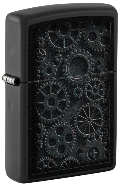 Зажигалка ZIPPO Steampunk с покрытием Black Matte, латунь/сталь, черная, матовая, 38x13x57 мм (Изображение 1)