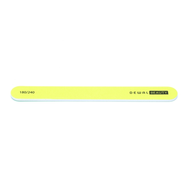 Пилка Dewal Beauty для ногтей, прямая зеленая 1,9х17,8 см, 180/240 грит (Изображение 1)