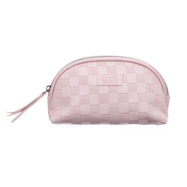 Косметичка Dewal Beauty серия "Шашки", розовая, 20х8.5х11см (Изображение 1)