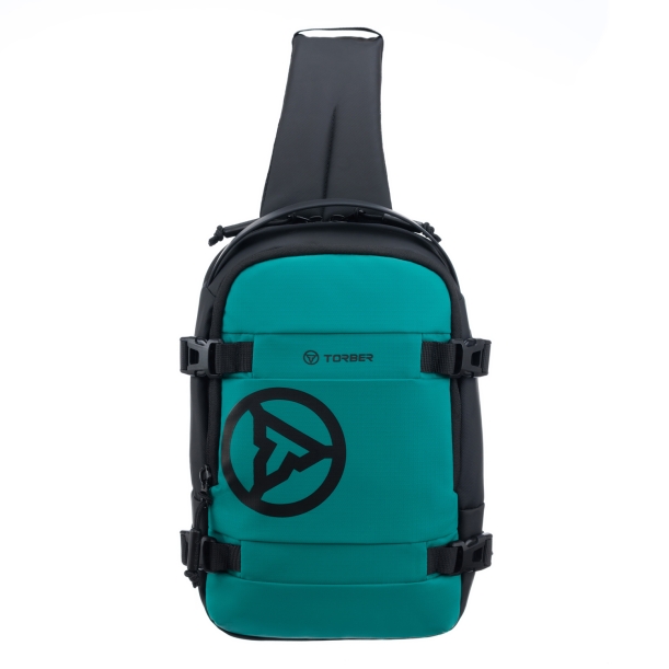 Рюкзак на одно плечо TORBER Xtreme, зелёный/чёрный, 20 х 8 х 31 см, 5л (Изображение 1)