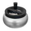 Пепельница S.Quire круглая, сталь, покрытие хром, черн. краска, серая, с черной ручкой, 130 мм (Изображение 1)