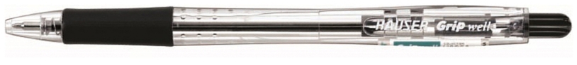 Шариковая ручка Hauser Grip-Well, пластик, цвет черный (Изображение 1)