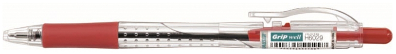 Шариковая ручка Hauser Grip-Well, пластик, цвет красный (Изображение 1)