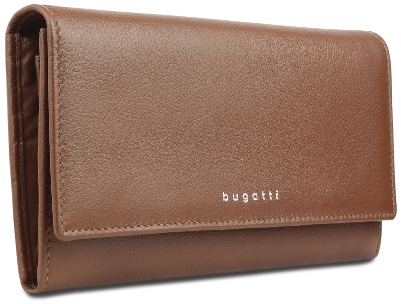 Кошелёк женский BUGATTI Lady Top, коньячный, натуральная воловья кожа, 20х2,5х10,5 см (Изображение 1)