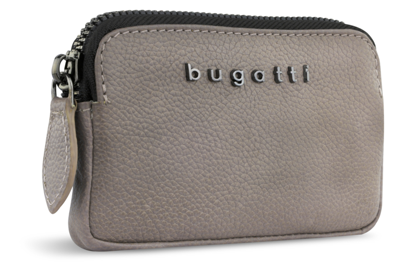Ключница BUGATTI Bella, бежевая, воловья кожа/полиэстер, 12х1,5х7 см (Изображение 1)
