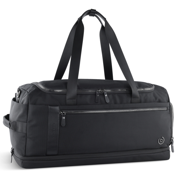 Сумка дорожная BUGATTI Nero, черная, нейлон 1680D/кожа, 58х27х30 см (Изображение 1)