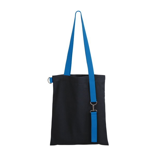 Шоппер Superbag black (чёрный с голубым) (Изображение 3)