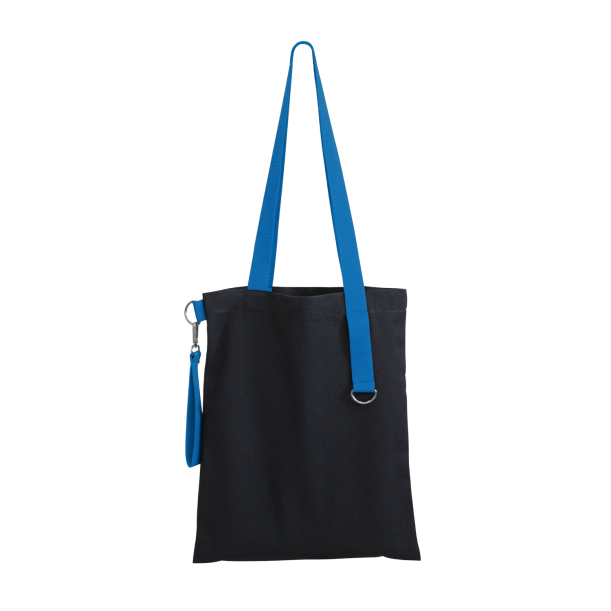 Шоппер Superbag black (чёрный с голубым) (Изображение 4)