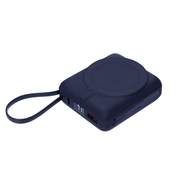 Внешний аккумулятор с подсветкой Ritter PD 10000mAh с функцией беспроводной зарядки 15W, синий (Изображение 1)