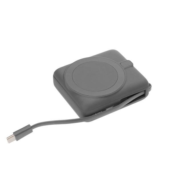 Внешний аккумулятор с подсветкой Ritter PD 10000mAh с функцией беспроводной зарядки 15W, серый (Изображение 5)