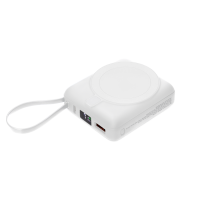 Внешний аккумулятор с подсветкой Ritter PD 10000mAh с функцией беспроводной зарядки 15W, белый