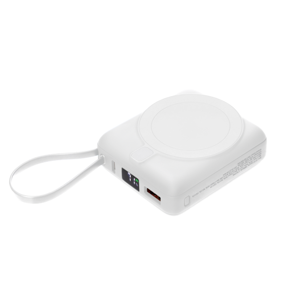 Внешний аккумулятор с подсветкой Ritter PD 10000mAh с функцией беспроводной зарядки 15W, белый (Изображение 1)
