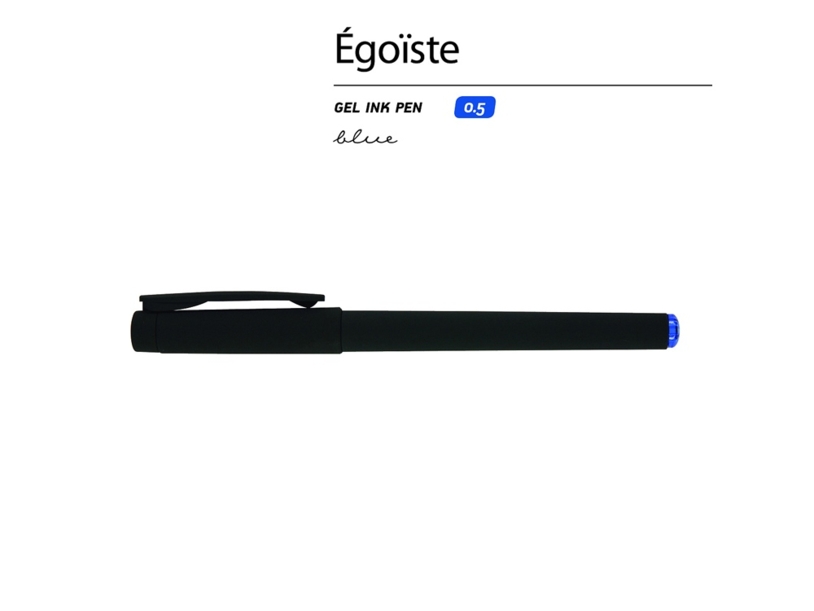 Ручка пластиковая гелевая Egoiste Black под персонализацию, черная (Изображение 2)