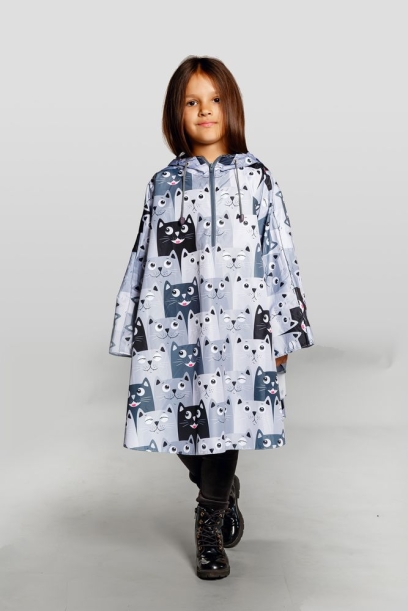 Дождевик-пончо детский AquaStop Kids на заказ, разноцветный,6-8 лет (Изображение 2)
