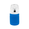 Бутылка для воды складная с карабином SPRING; синяя, 550/250 мл, силикон (Изображение 1)