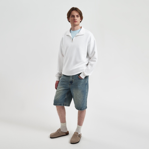 Толстовка на молнии унисекс FLOW, белая, размер 3XL/4XL (Изображение 4)