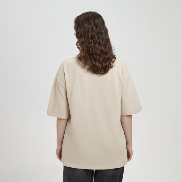 Футболка унисекс премиум AURA, 100% хлопок 200гр. бежевый, размер 3XL/4XL (Изображение 5)