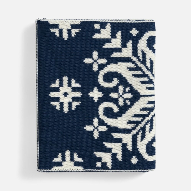Шарф Wintertude L, синий с белым (Изображение 3)