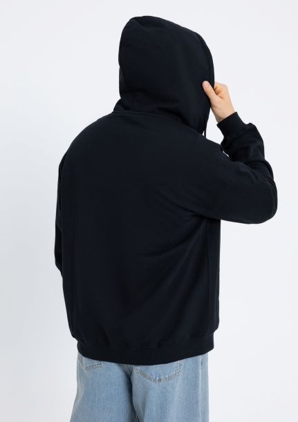 Толстовка ОNE SIZE, с капюшоном на молнии футер без начёса 350, 72 (Чёрный) (Изображение 5)