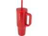 Герметичная термокружка Brady с силиконовой трубочкой, переработанная сталь, 900 мл (красный)  (Изображение 5)